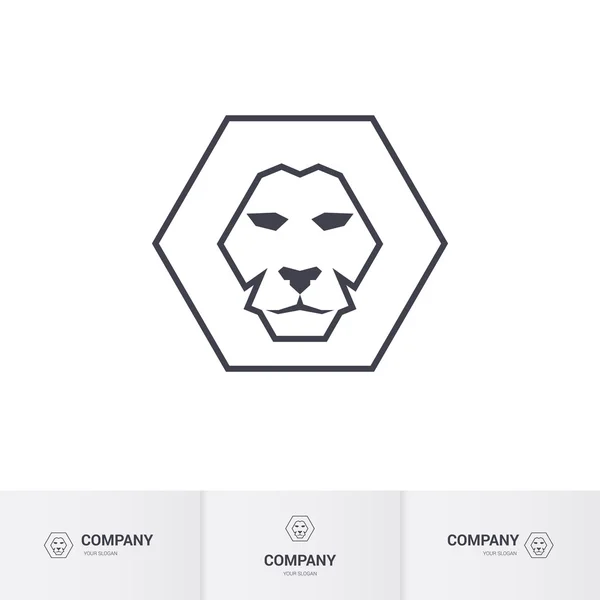 Testa di leone per il disegno araldico o mascotte su sfondo bianco per il design — Vettoriale Stock