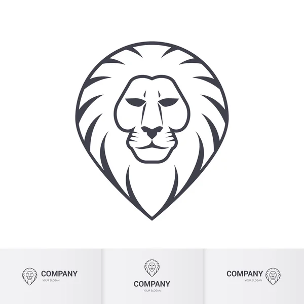 Tête de lion pour logo héraldique ou mascotte sur blanc — Image vectorielle