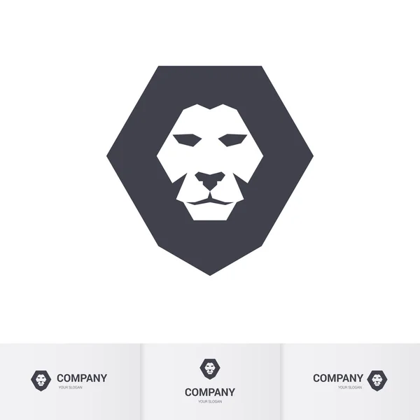 Löwenkopf für Wappen- oder Maskottchen-Design. Premium-Logo — Stockvektor