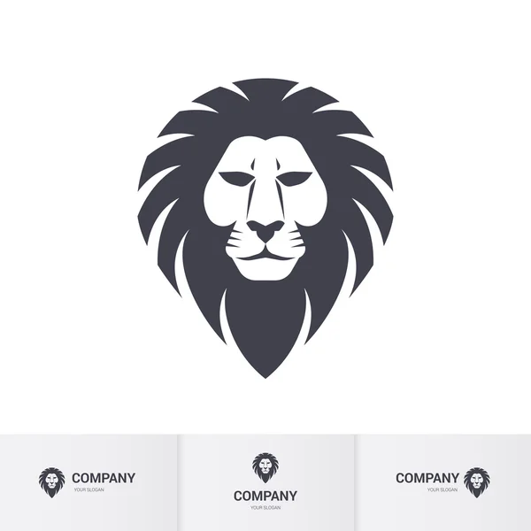 Lion Head for Heraldic ou Mascot Design. Ilustração sobre fundo branco — Vetor de Stock