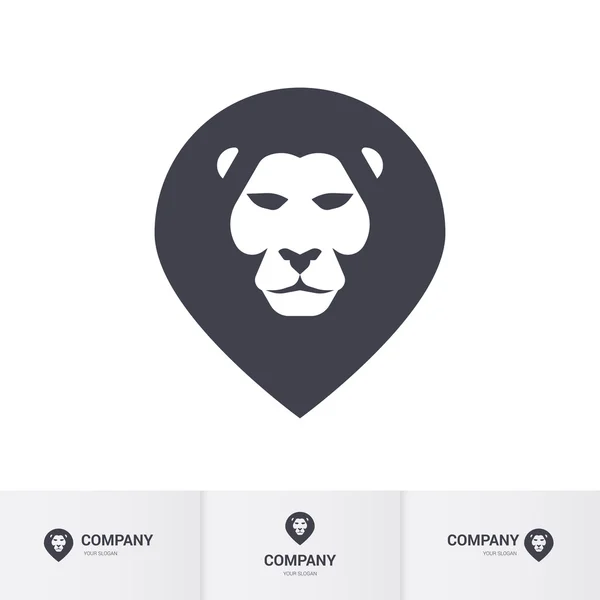 ライオン ヘッドの紋章やマスコット デザイン。白のイラスト — ストックベクタ