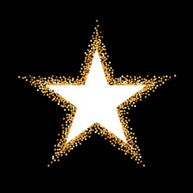 Siyah yıldız şeklinde altın Glitter çerçeve