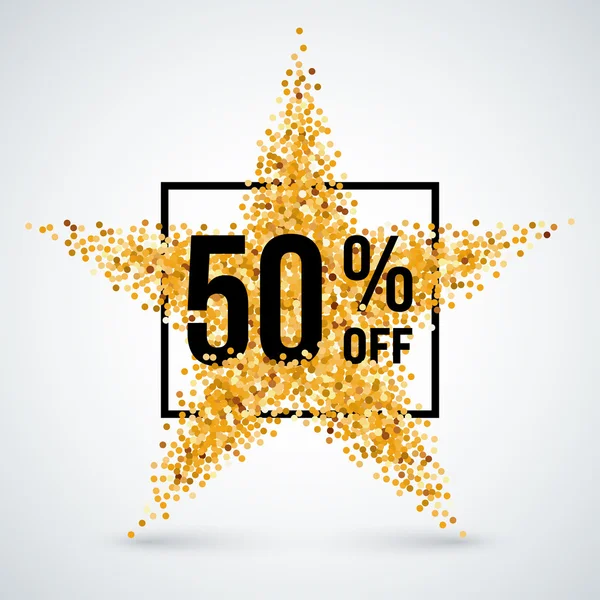 Golden star discount — Stock Vector