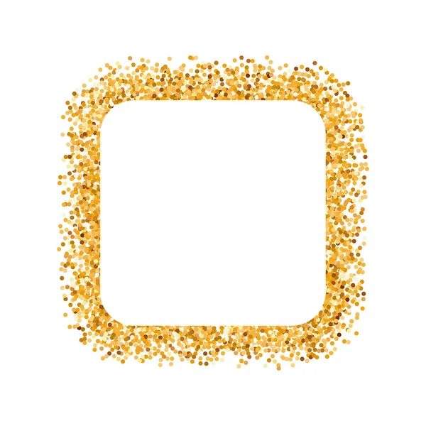 Cornice Glitter dorata a forma di quadrato con spazio di copia per il testo — Vettoriale Stock