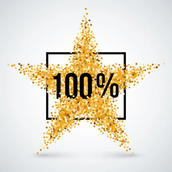 Golden star discount — Stock Vector