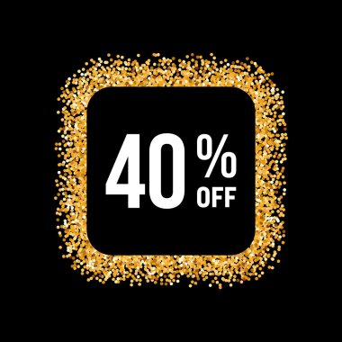 Metin kırk yüzde siyah zemin üzerine altın çerçeve