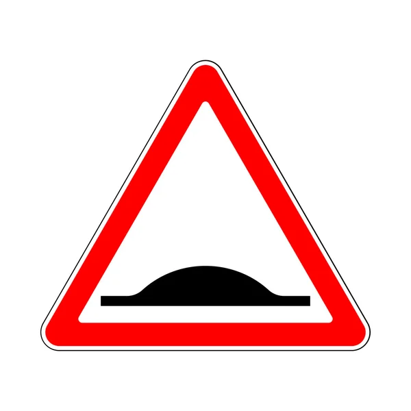 Traffic-Road Sign: Speed Bump on White Background — Stock Vector