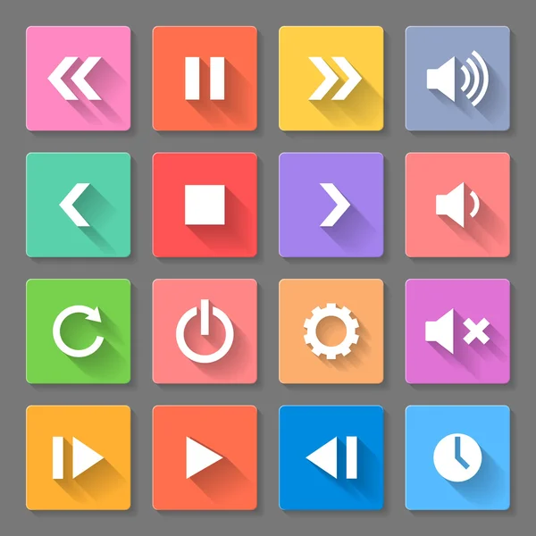 Conjunto de iconos planos — Vector de stock