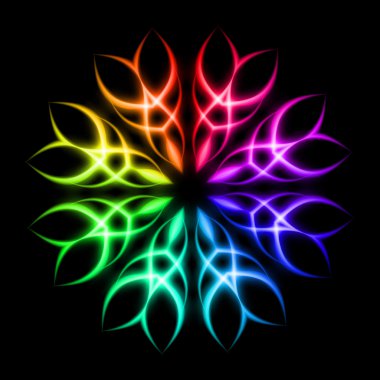 Neon çok renkli yuvarlak öğesi şekli