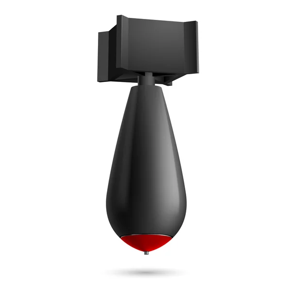 Bomba nera con punta rossa — Vettoriale Stock