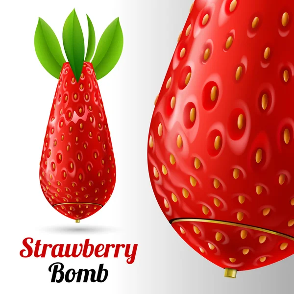 覆盖的炸弹草莓 — 图库矢量图片