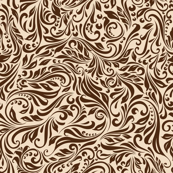 Seamless abstract beige vine pattern — Stock Vector