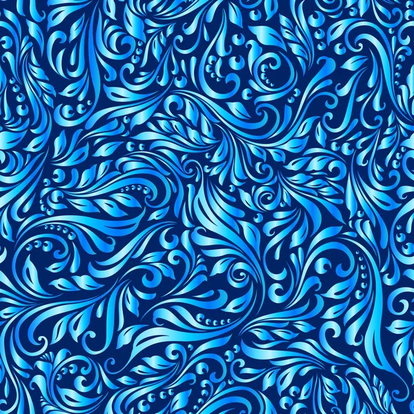 Bezešvé abstraktní modré révy vzor — Stockový vektor