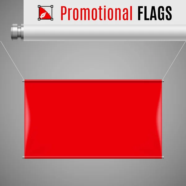Gorizontal red promotional flag — Stock Vector