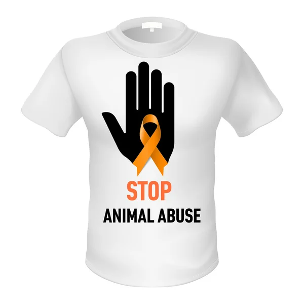 T-shirt abuso animal —  Vetores de Stock