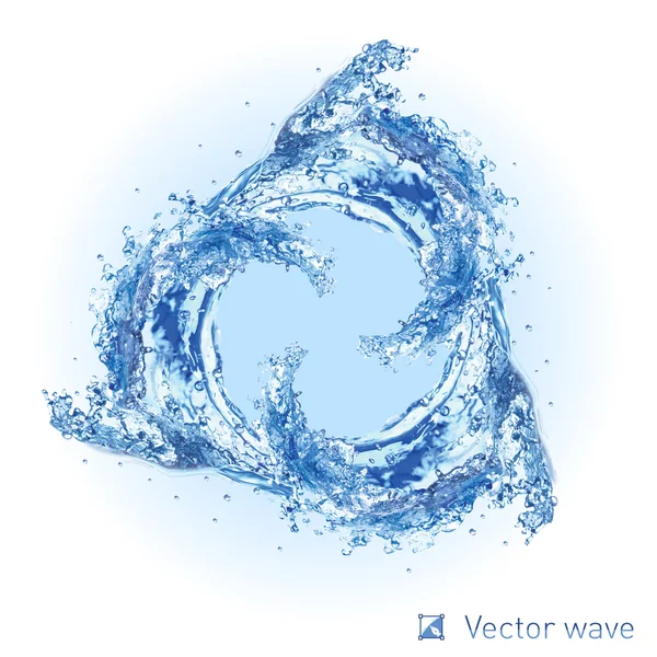 Hideg vízzel hullám örvény — Stock Vector