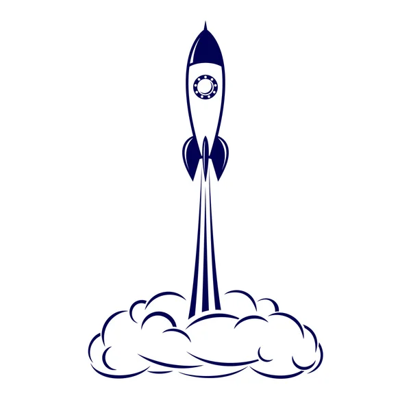 Painted space rocket — Stock Vector