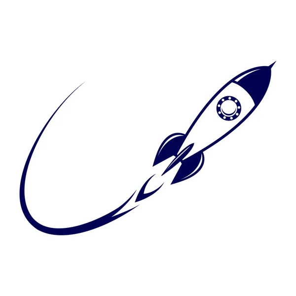 Painted space rocket flies — Stock Vector