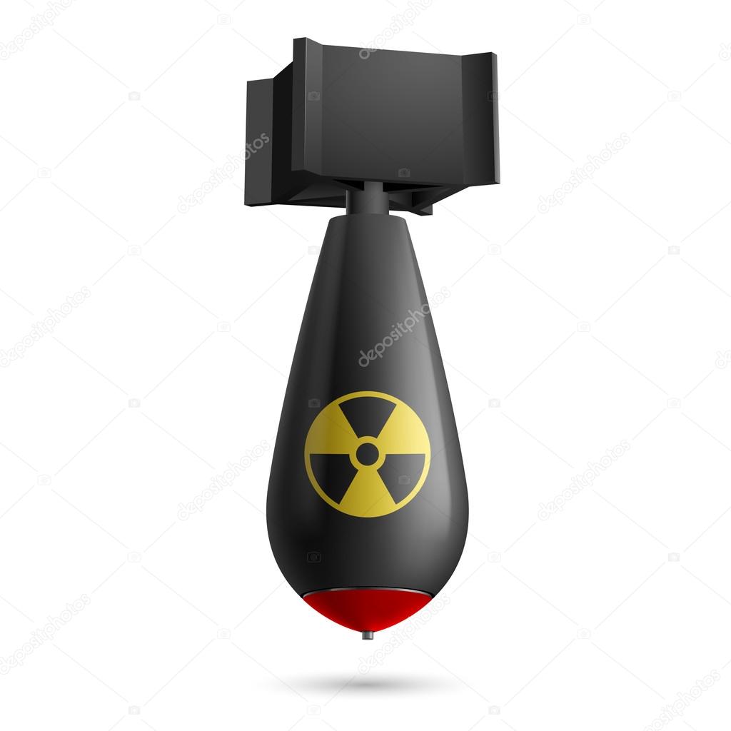 Illustration of  atomic bomb, bomb isolated on a white background