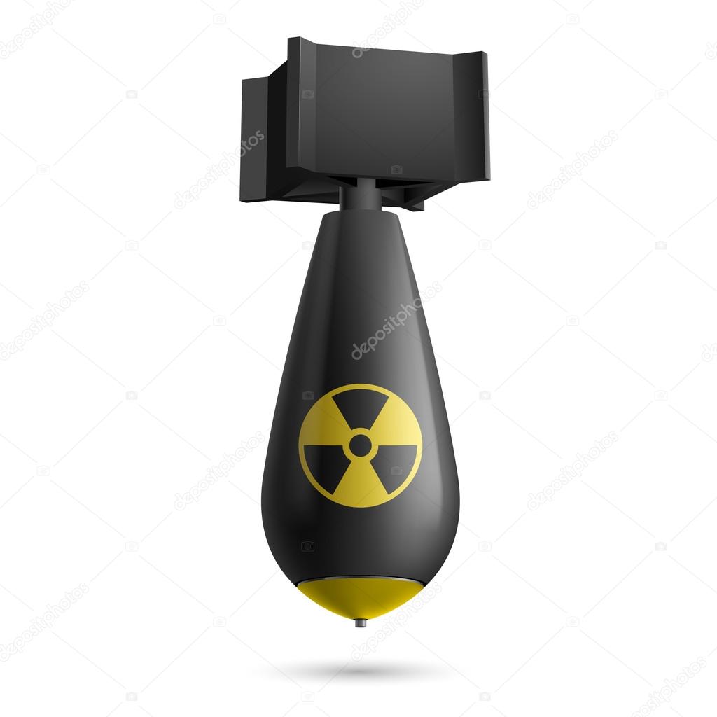 Illustration of a atomic black bomb isolated on a white background