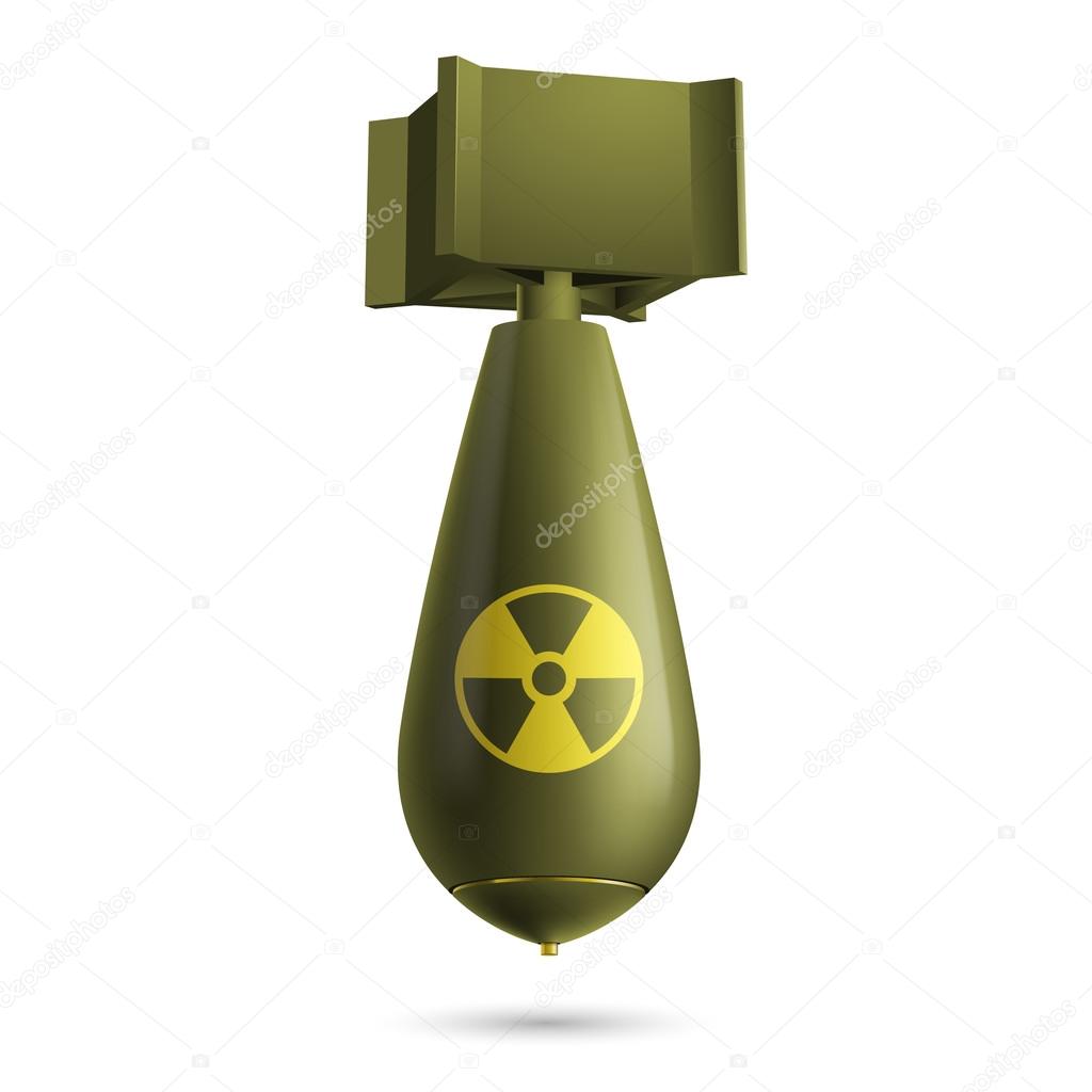 Illustration of a atomic green bomb isolated on a white background