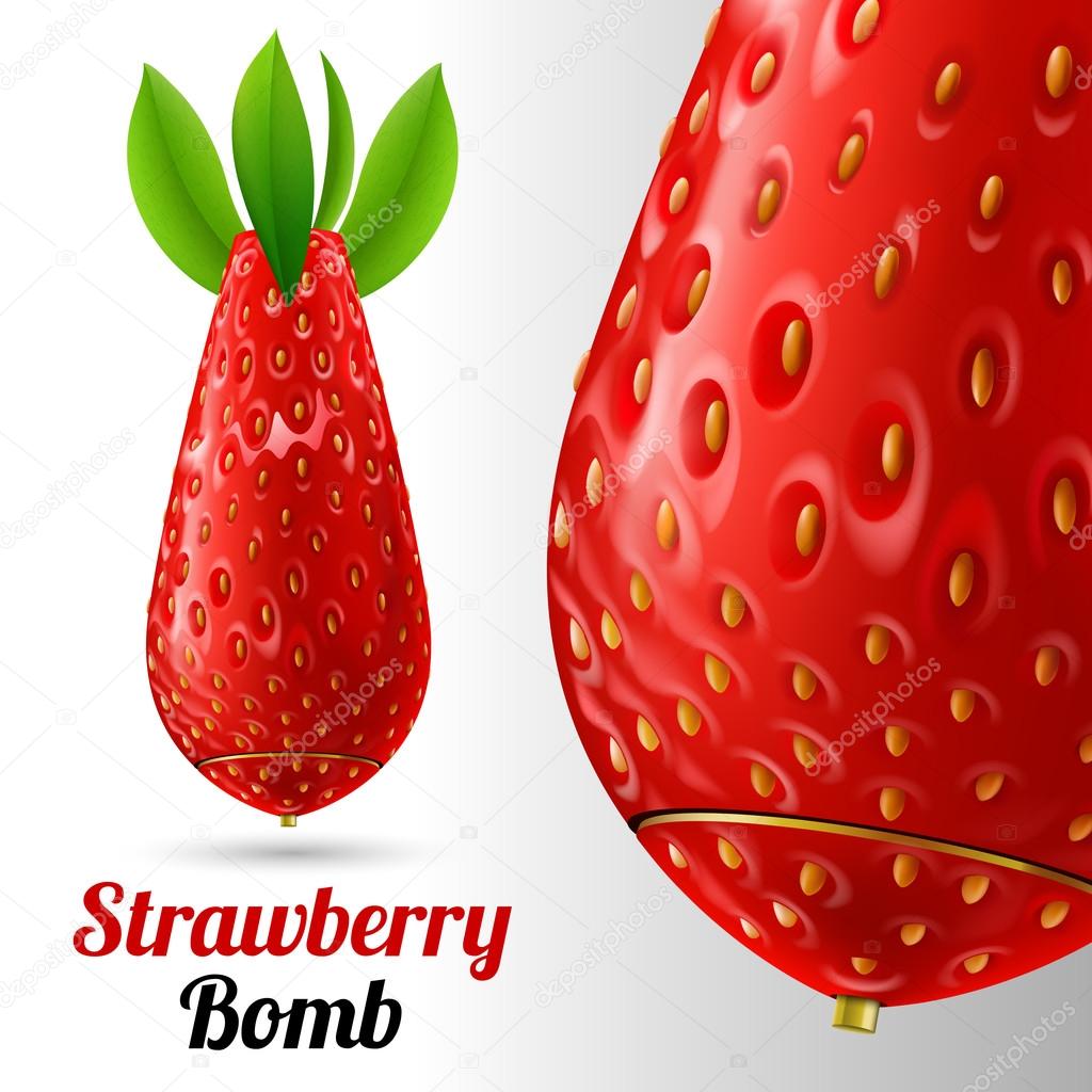 Bomb covered strawberries texture on a light background