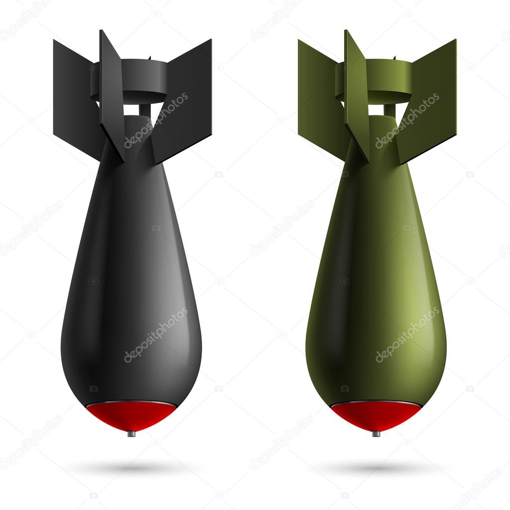 Two bombs isolated on a white background