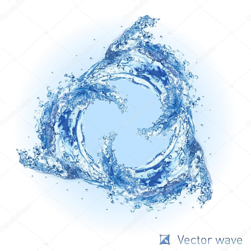 Illustration of Cool water  wave swirl on white background for design