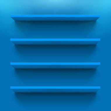 Dört gorizontal kitap rafı