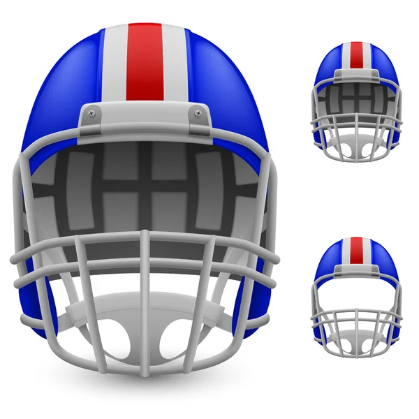 Set of blue football helmets — Stock Vector