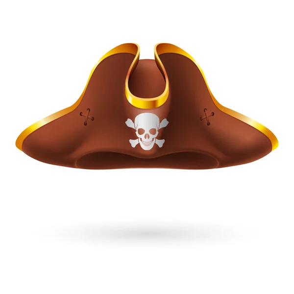 Pirata gallo sombrero — Vector de stock