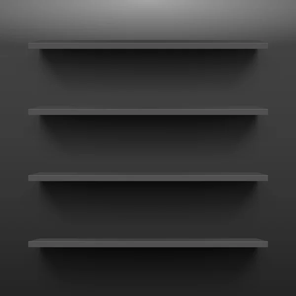 Gorizontal étagères noires — Image vectorielle