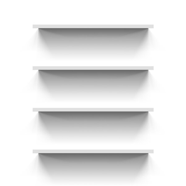 Four gorizontal bookshelves