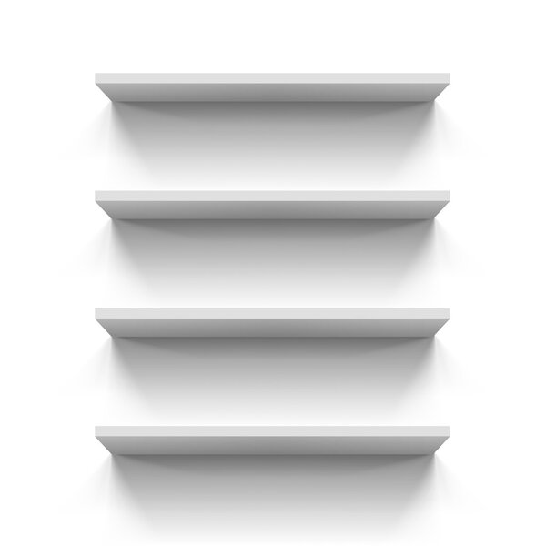 Four gorizontal bookshelves