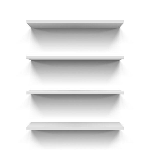 Four gorizontal bookshelves