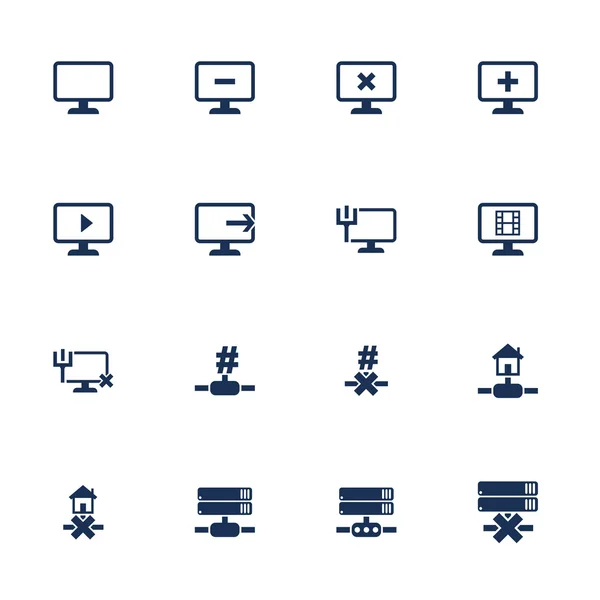 Set von flachen Symbolen mit Funktionen für das Programm — Stockvektor