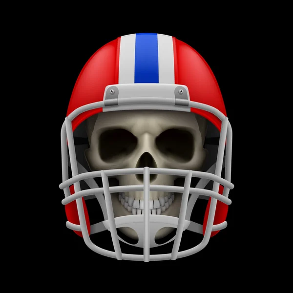 Football helmet with skull — Stock Vector