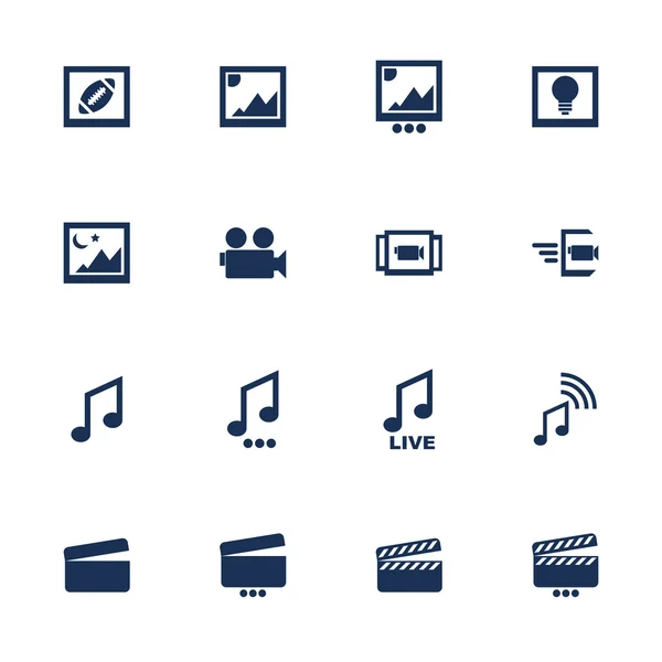 Multimedia icons set — ストックベクタ