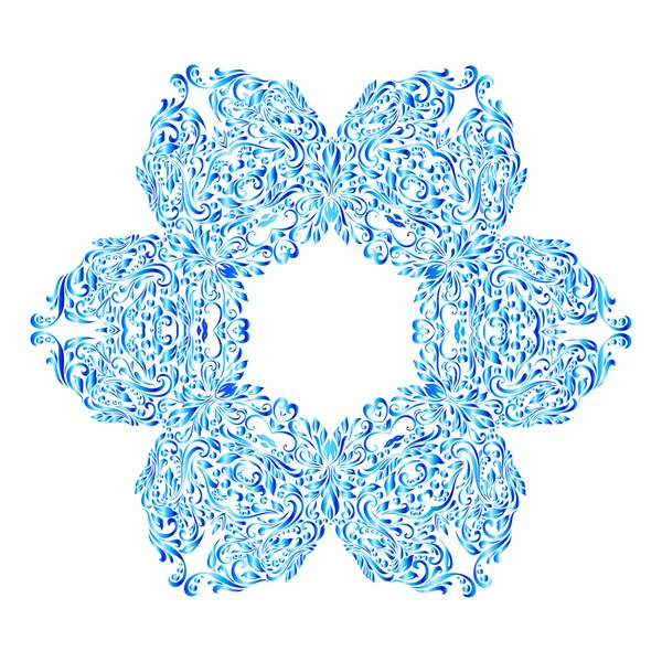 Snowflake made of floral pattern — Stock Vector