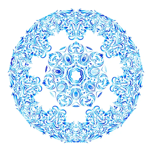 Snowflake made of ornate floral pattern — Stock Vector