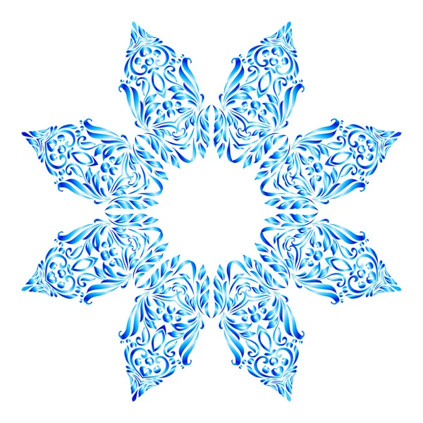 Copo de nieve hecho de patrón floral — Vector de stock
