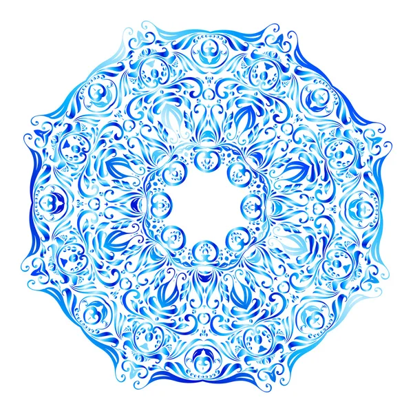 Copo de nieve hecho de patrón floral adornado — Vector de stock
