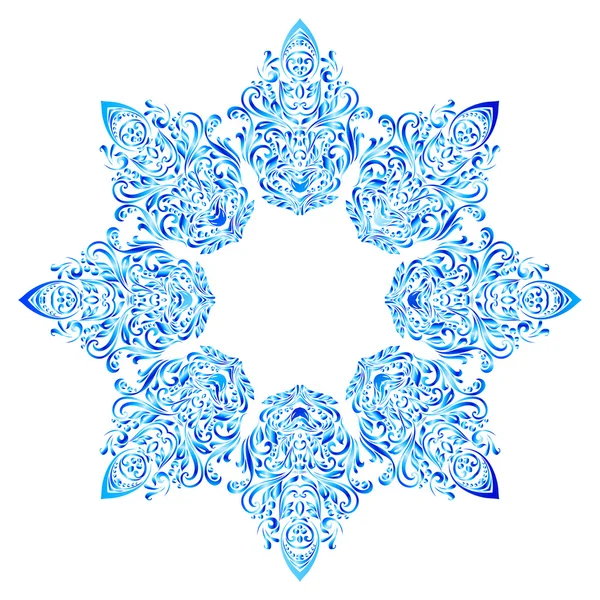 Flocon de neige en motif floral élégant — Image vectorielle