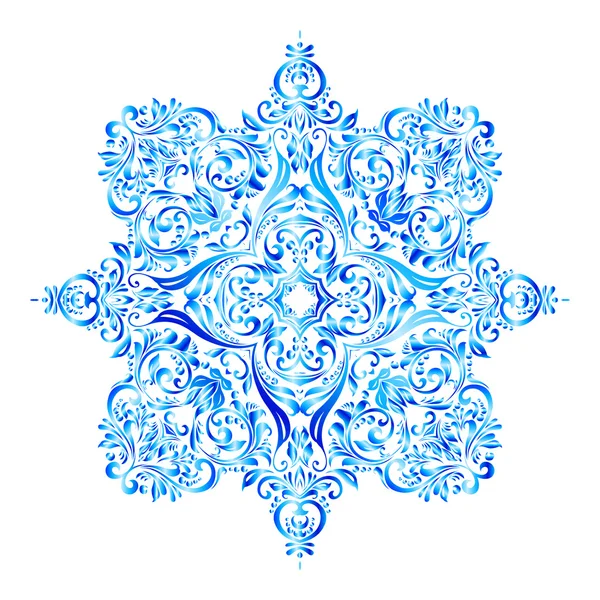 Copo de nieve hecho de elegante patrón floral — Archivo Imágenes Vectoriales