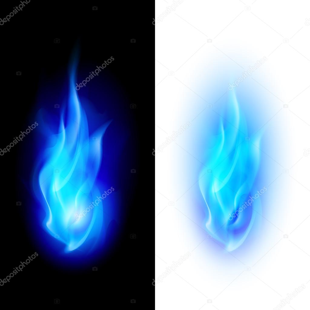 Blue fire flames