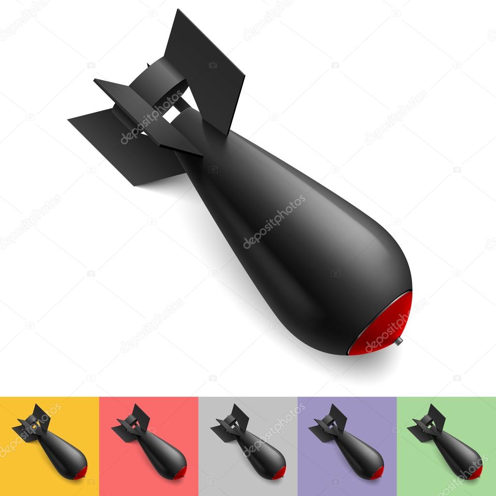 Illustration of a black bombs isolated on a colors backgrounds