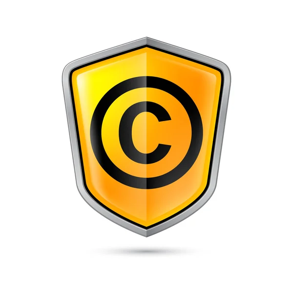 Schutzschild gegen Urheberrechtsverletzungen — Stockvektor