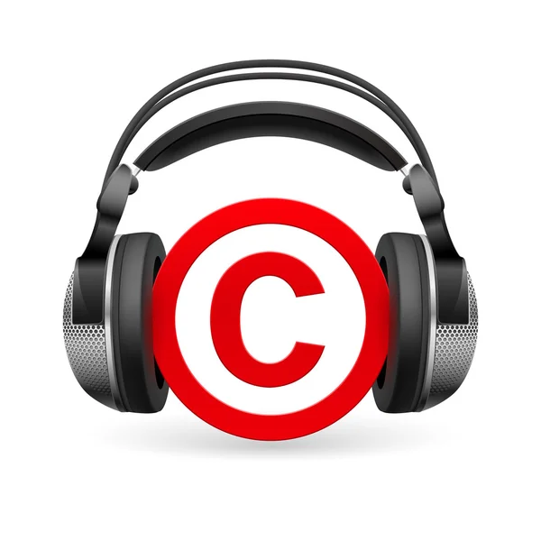 Copyright protection in headphones — Stockvector