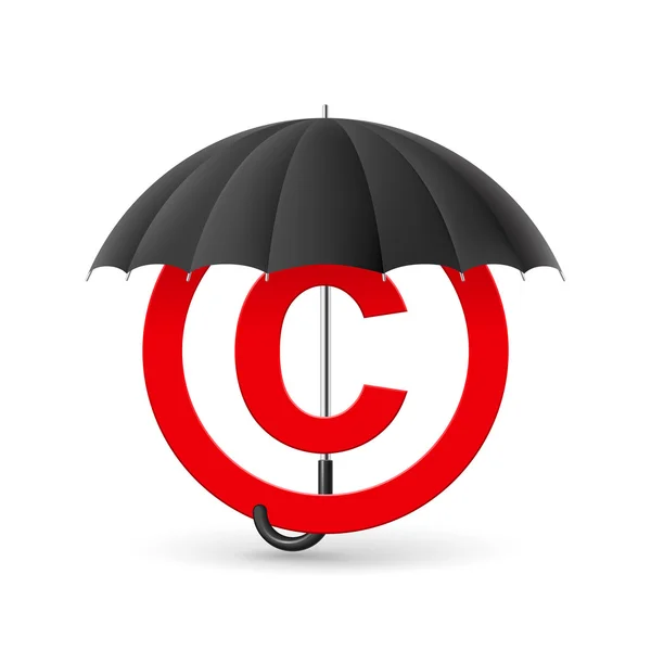 Copyright protection under umbrella — Stok Vektör