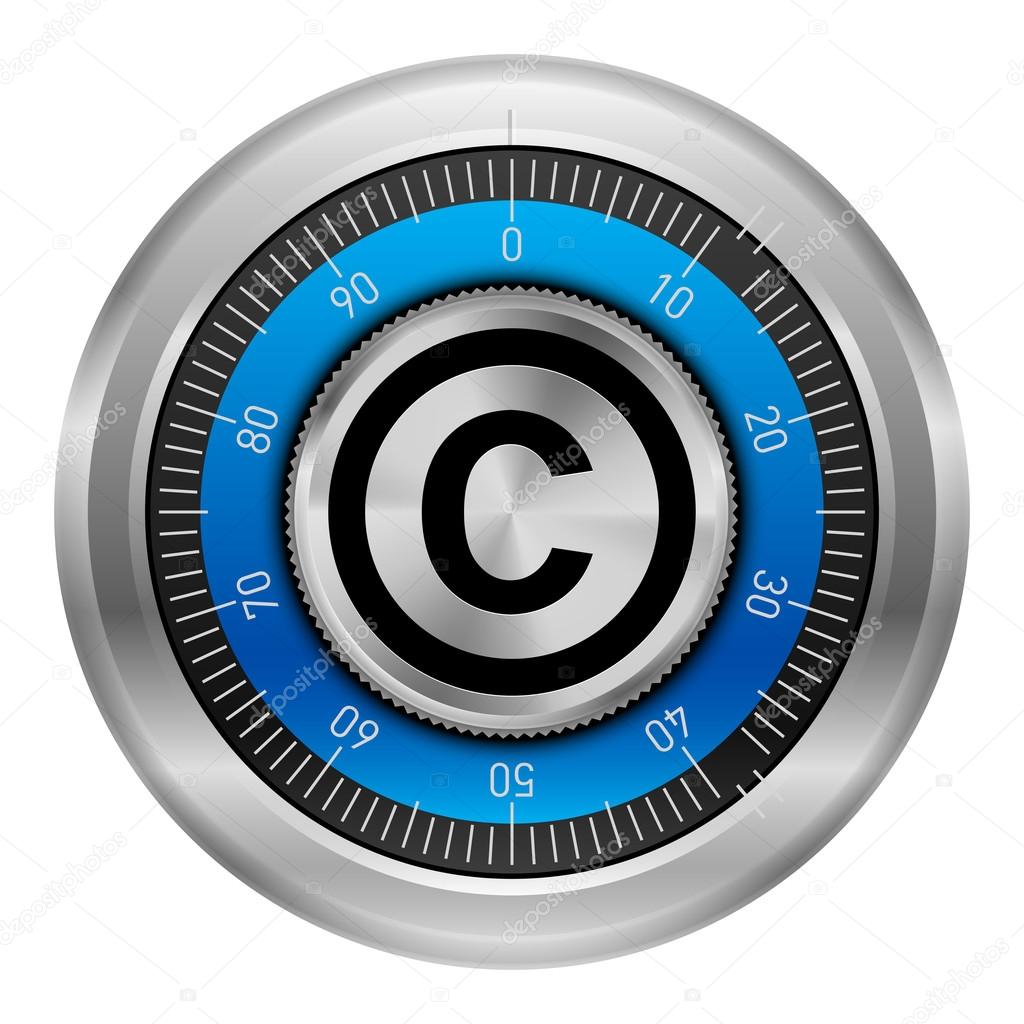 Lock safe with the copyright symbol in the center